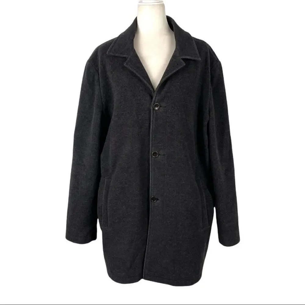 Banana Republic Men's Single Breasted Wool Cashmere Blend Coat Jacket Size L